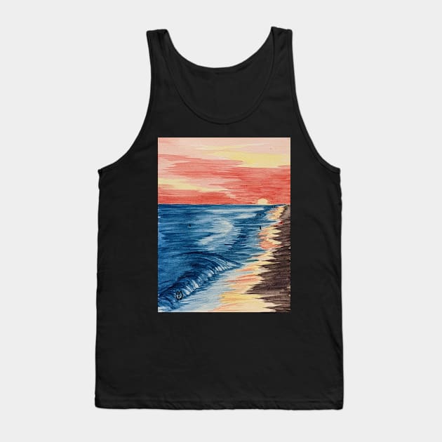 Swimmers at the beach at sunset Tank Top by Matt Starr Fine Art